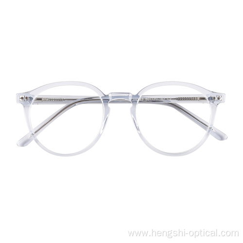 Clear Acetate Frame Anti Blue Light Teens Men Optical Non Prescription Glasses